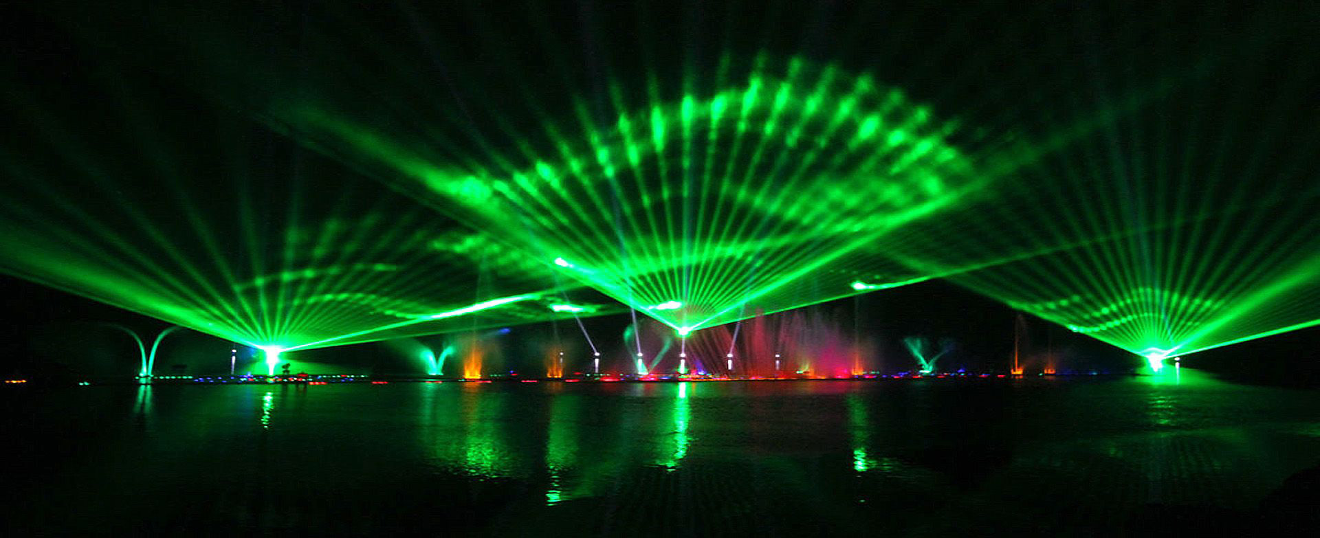 City Laser show water screen