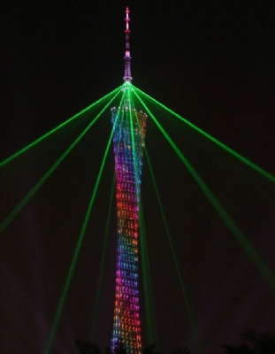 Building laser projector effect